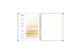 gold sticker sheet with storage pocket and white monthly tabs 8.5x11 academic planner