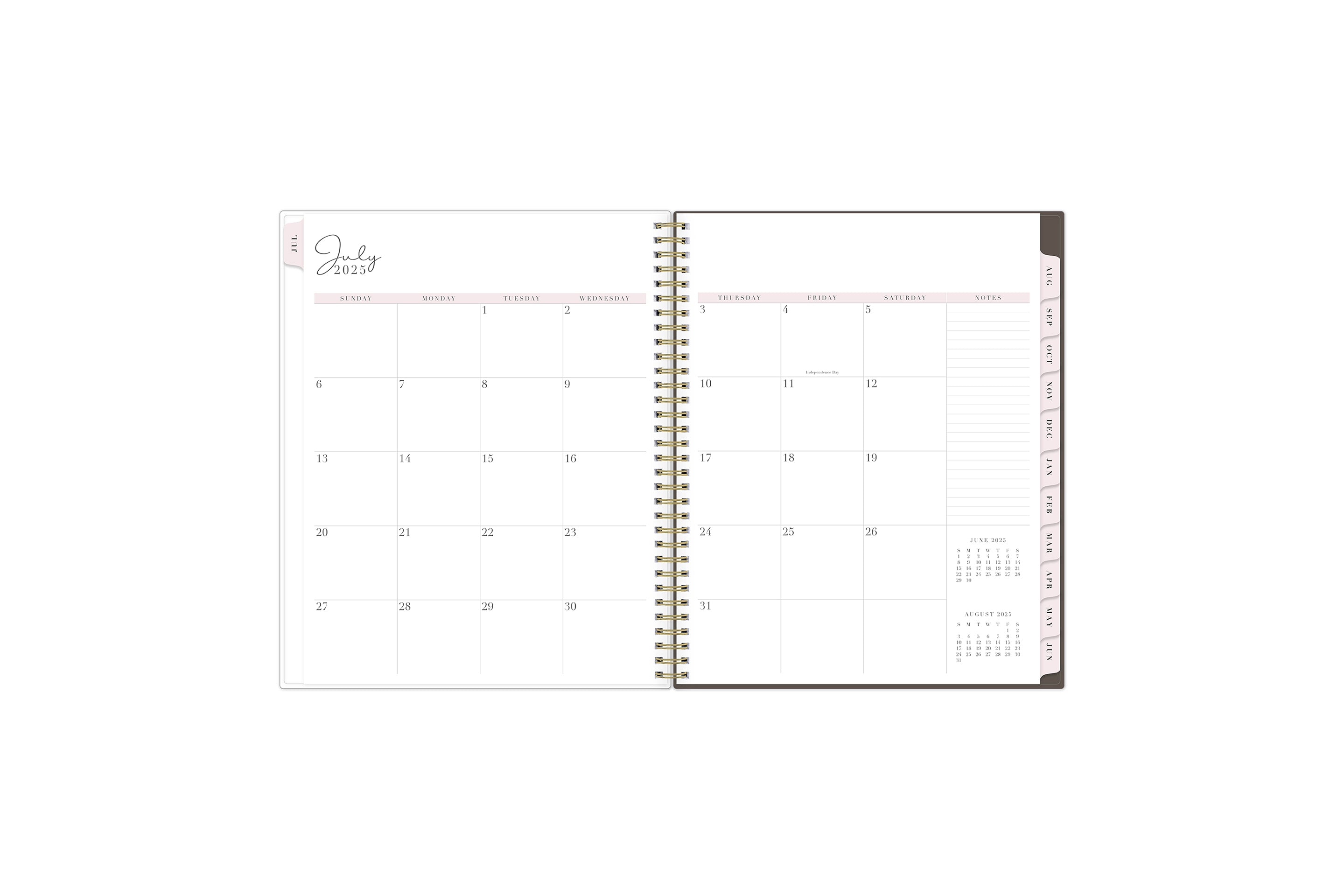 2025-2026 weekly academic planner featuring a monthly spread with blank writing space, to do&