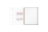 2025-2026 yearly overview with ownership information, sticker sheet, storage pocket, and blush monthly tabs