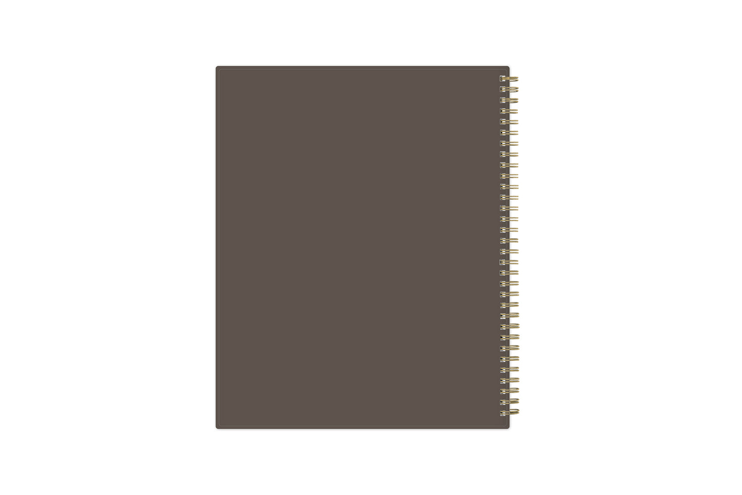solid dark latte colored back cover on this 2025-2026 academic planner