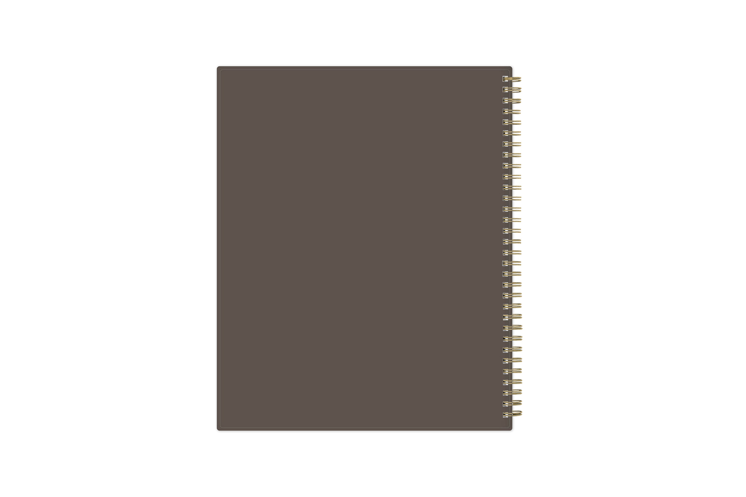 solid dark latte colored back cover on this 2025-2026 academic planner