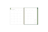 the kelly ventura 2025-2026 weekly monthly planner features a monthly overview featuring, clean blank writing space, notes section, reference calendars, and teal monthly tabs, perfect for planning year in year out.