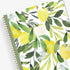 The kelly ventura 2025-2026 weekly monthly planner for blue sky features beautiful lemons cover with gold twin wire-o binding in a 8.5x11 planner size.