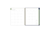 the kelly ventura 2025-2026 weekly monthly planner features a monthly overview featuring, clean blank writing space, notes section, reference calendars, and teal monthly tabs, perfect for planning year in year out.