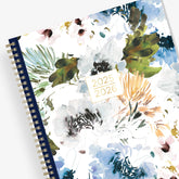 floral front cover on this july 2025 - june 2026 weekly monthly academic planner in 8.5x11 size