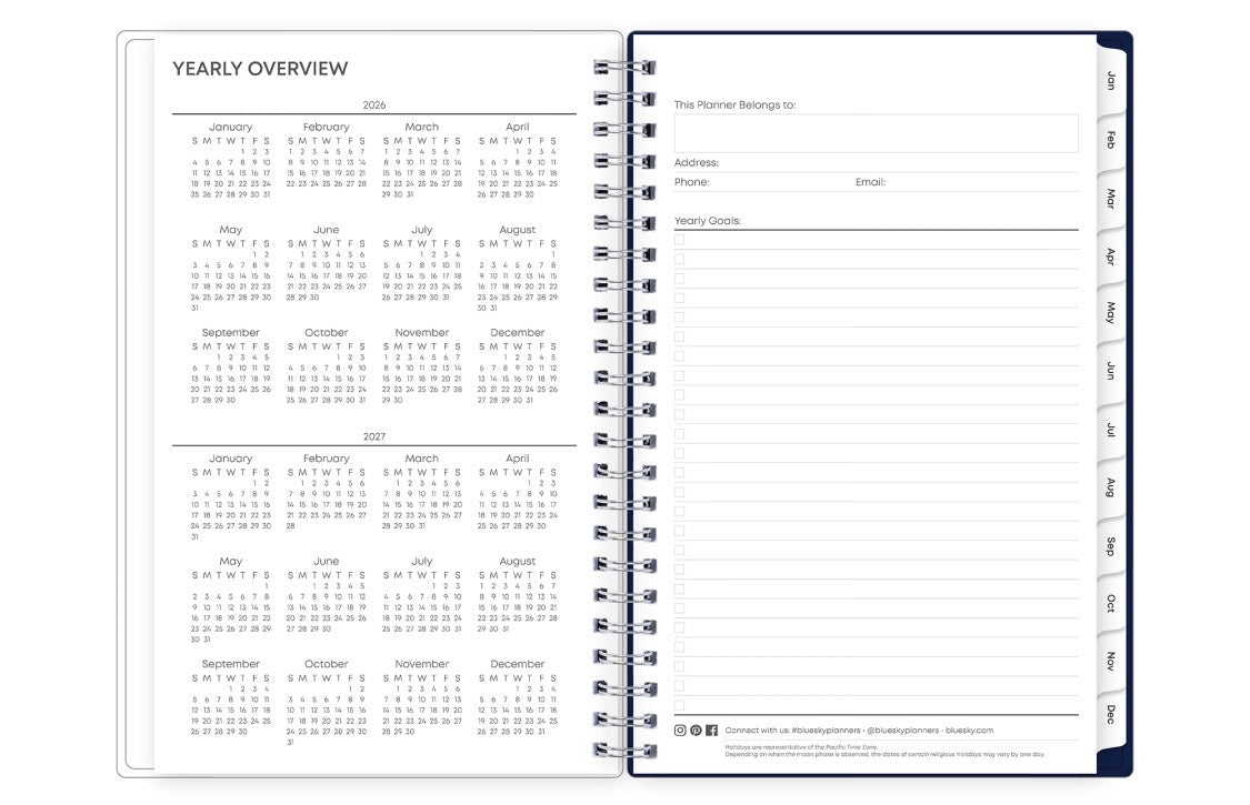 2026 and 2027 reference calendars