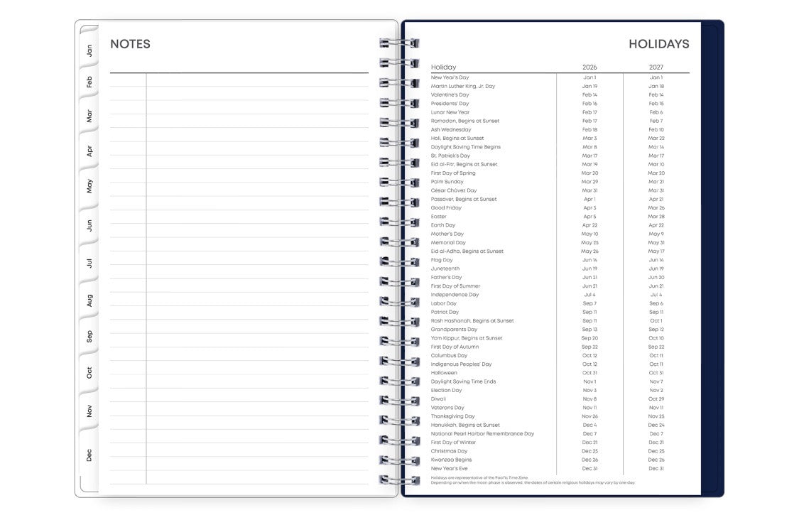 Spiral-bound planner with &