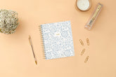 floral front pattern with white background for 2026-2027 monthly pocket planner