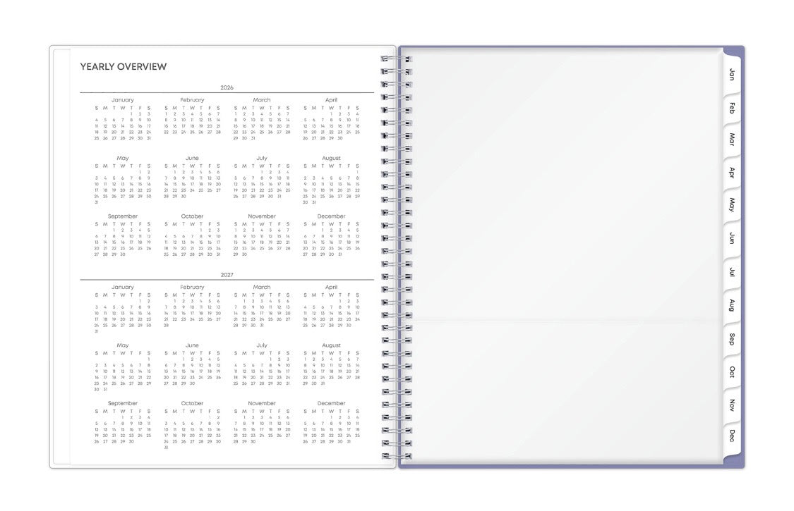 Lucidity Purple 2026 Weekly Monthly 8.5x11 Planning Calendar