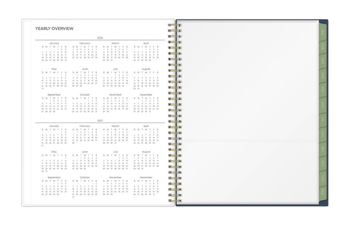 2026 and 2027 reference year calendar storage pocket
