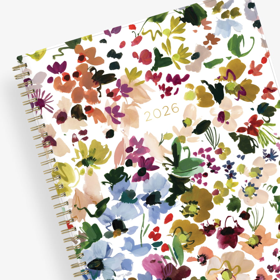 Floral-patterned planner with &