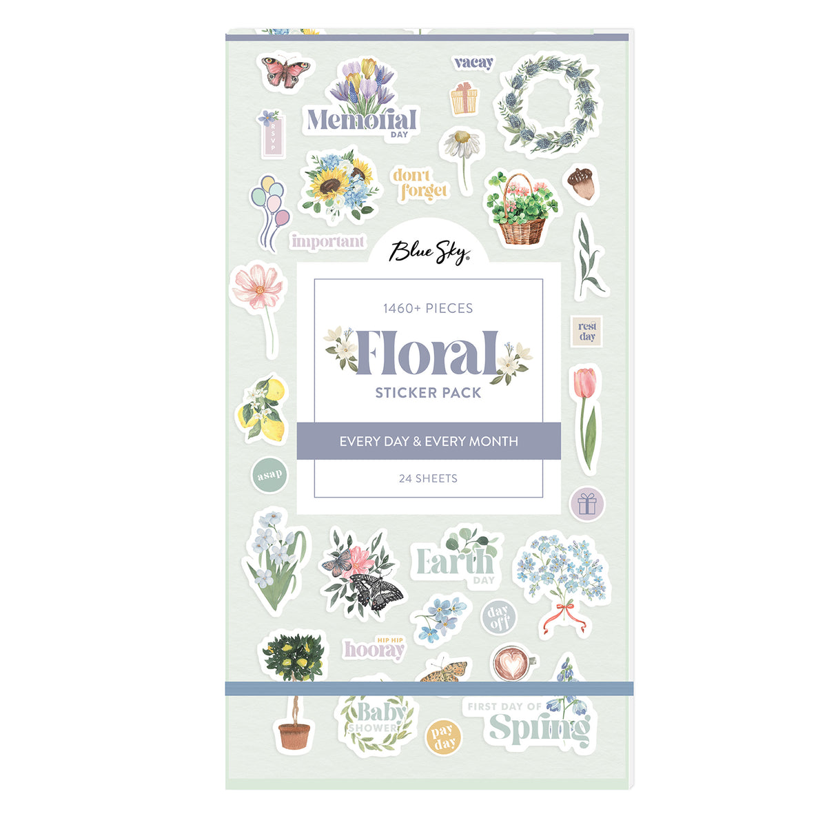 sticker book featuring everyday stickers and monthly bonus themes flowers