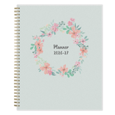Planner with floral design on a light blue background for 2026-2027 academic school year.