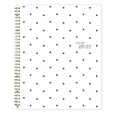 Spiral-bound student planner with black dot pattern on white cover
