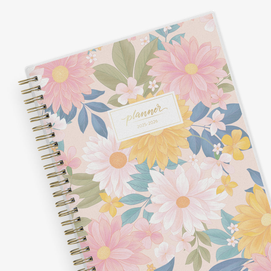 Daisy Garden Sorbet 2025-2026 Weekly Planner Notes 5.875x8.625