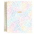 Spiral-bound weekly planner with a colorful dot pattern and &