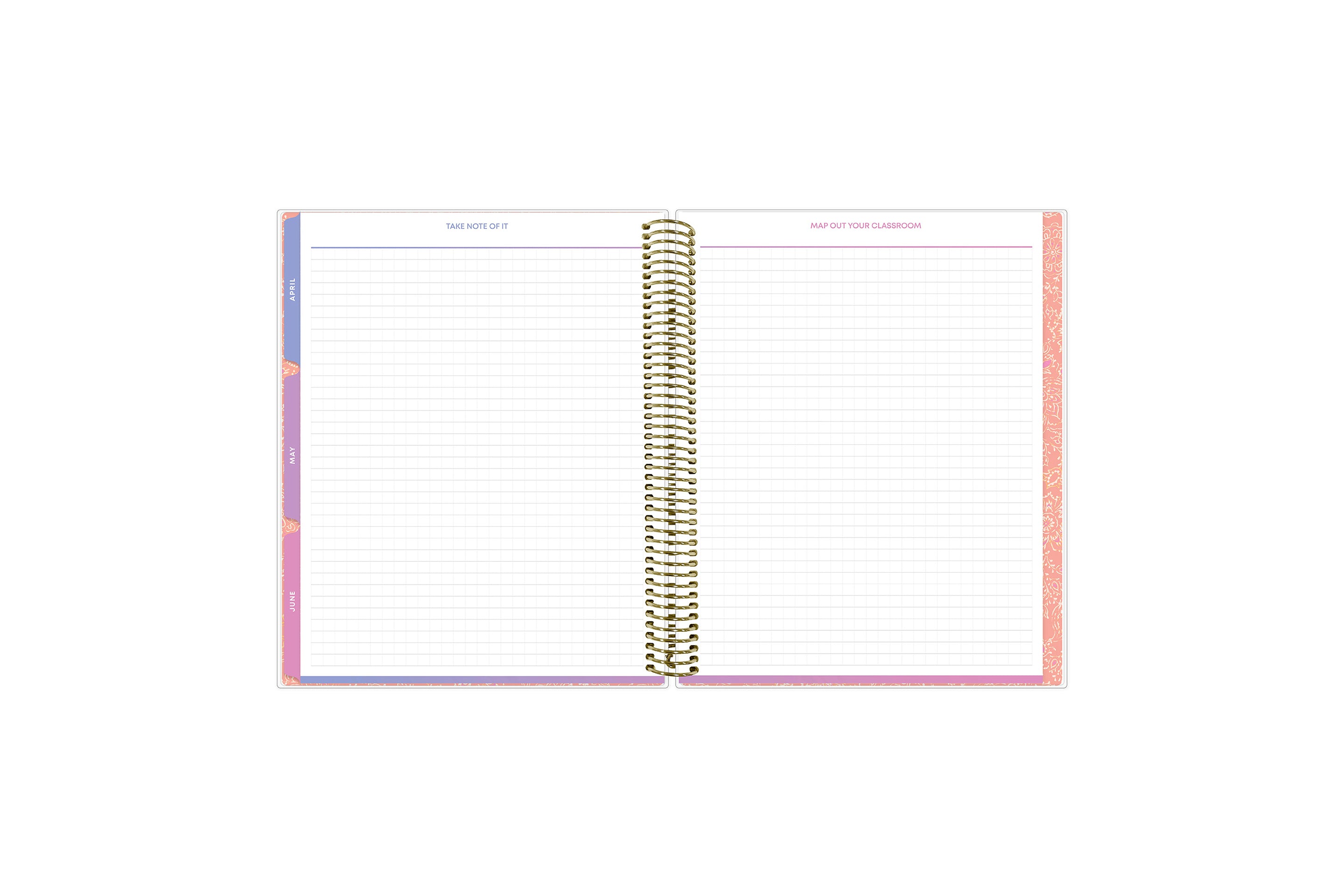 8.5x11 sized notes pages in a grid format for ample note taking