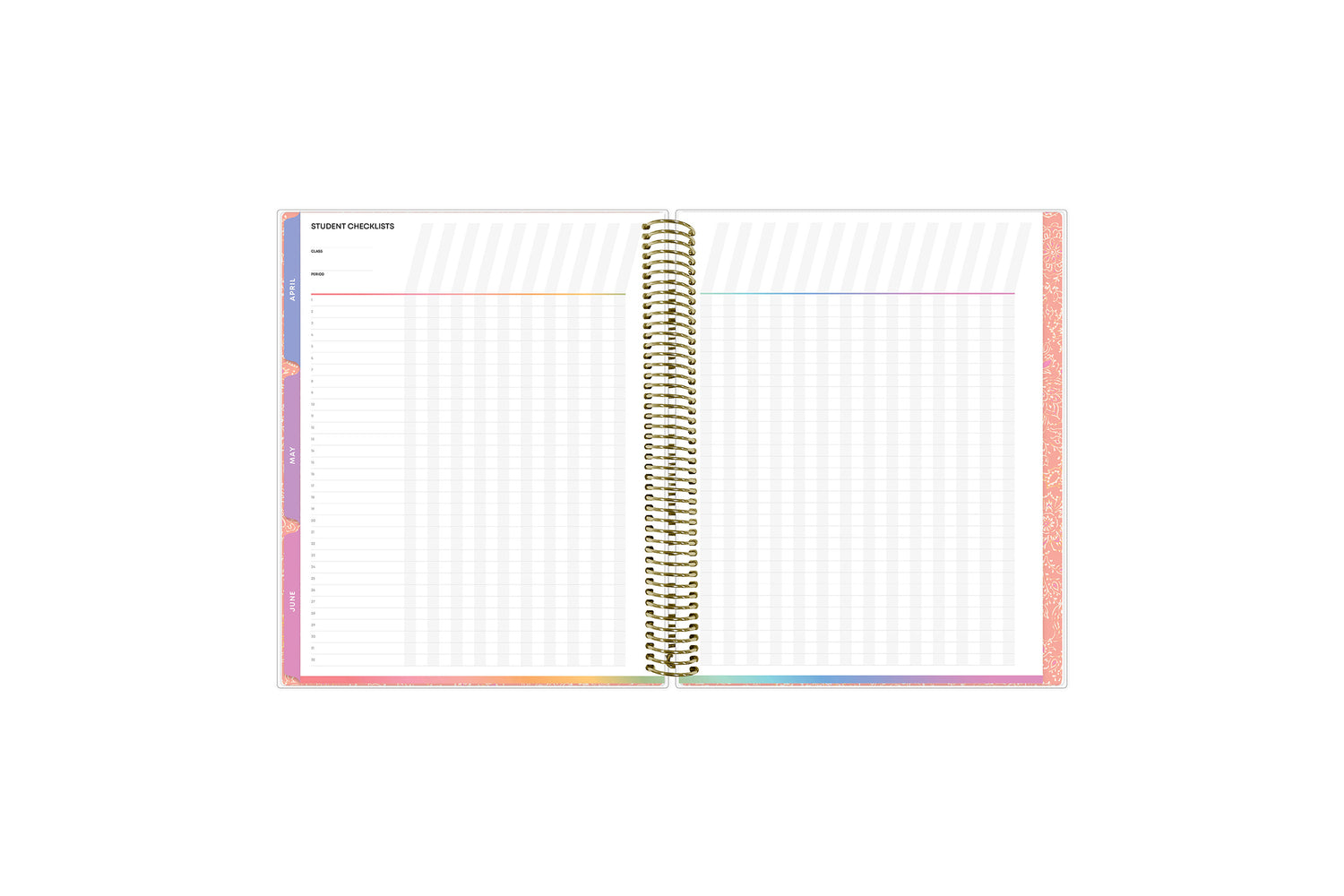 student check list in this 8.5x11 teacher lesson planner