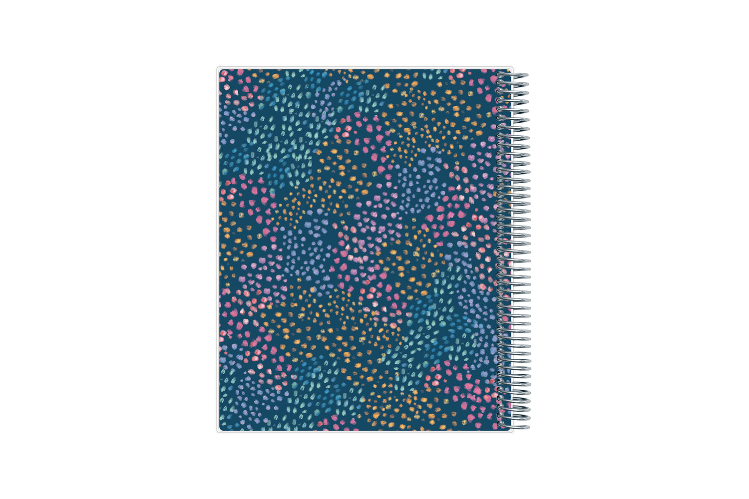 super fun brushed dots featuring a mixture of pinks, blues, and gold for this 2025-2026 teacher lesson planner in 8.5x11 size