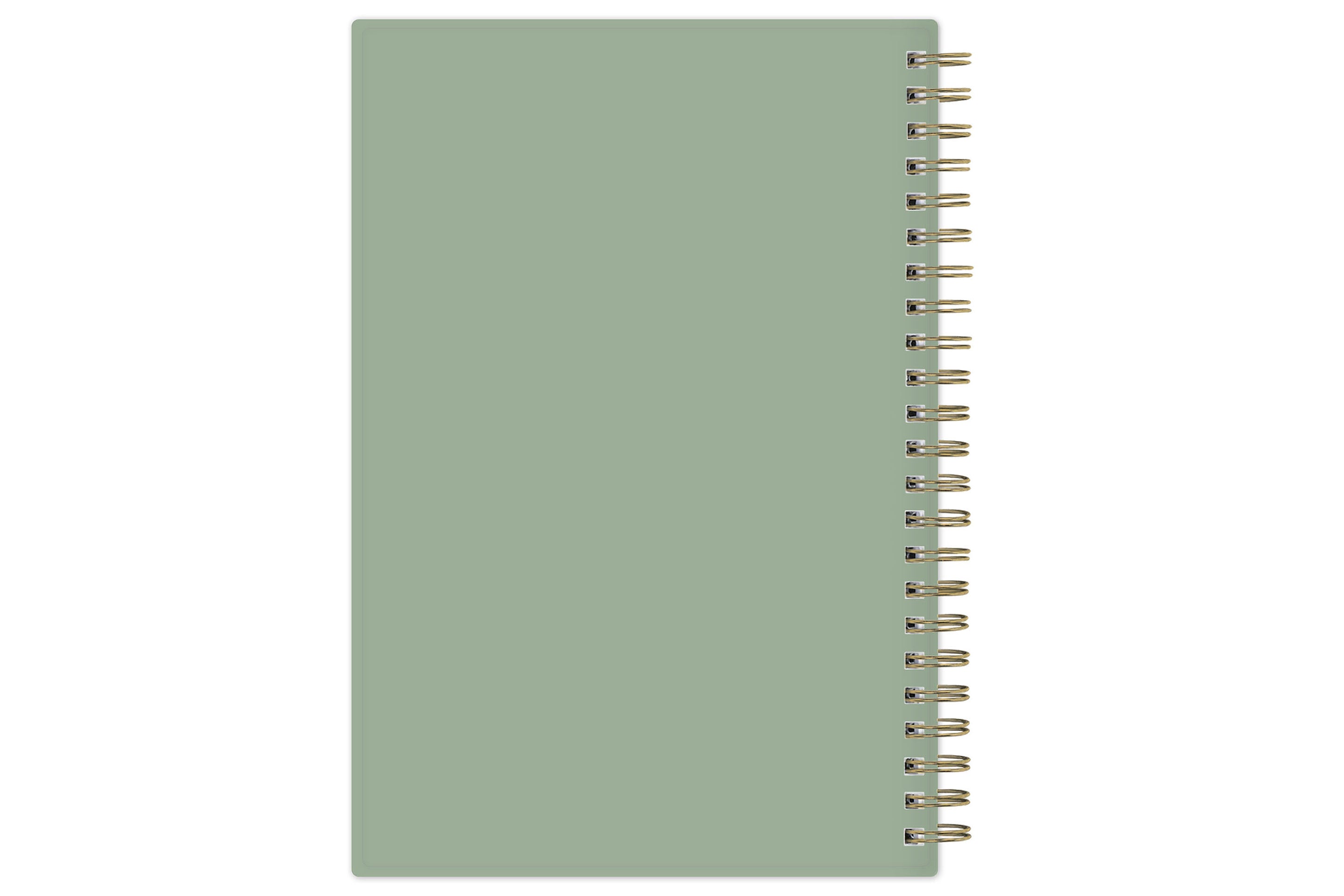 cute white daises and cherries front cover 5x8 planner size 2025-2026 olive green back cover