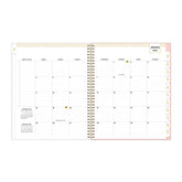 monthly spread 2026 planner featuring lined writing space, bullet points, and reference calendars.