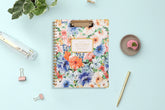 beautiful floral teacher planner with clipfolio for 2025-2026
