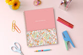 2025-2026 half floral front cover with matte storage front pocket cover 8.5x11