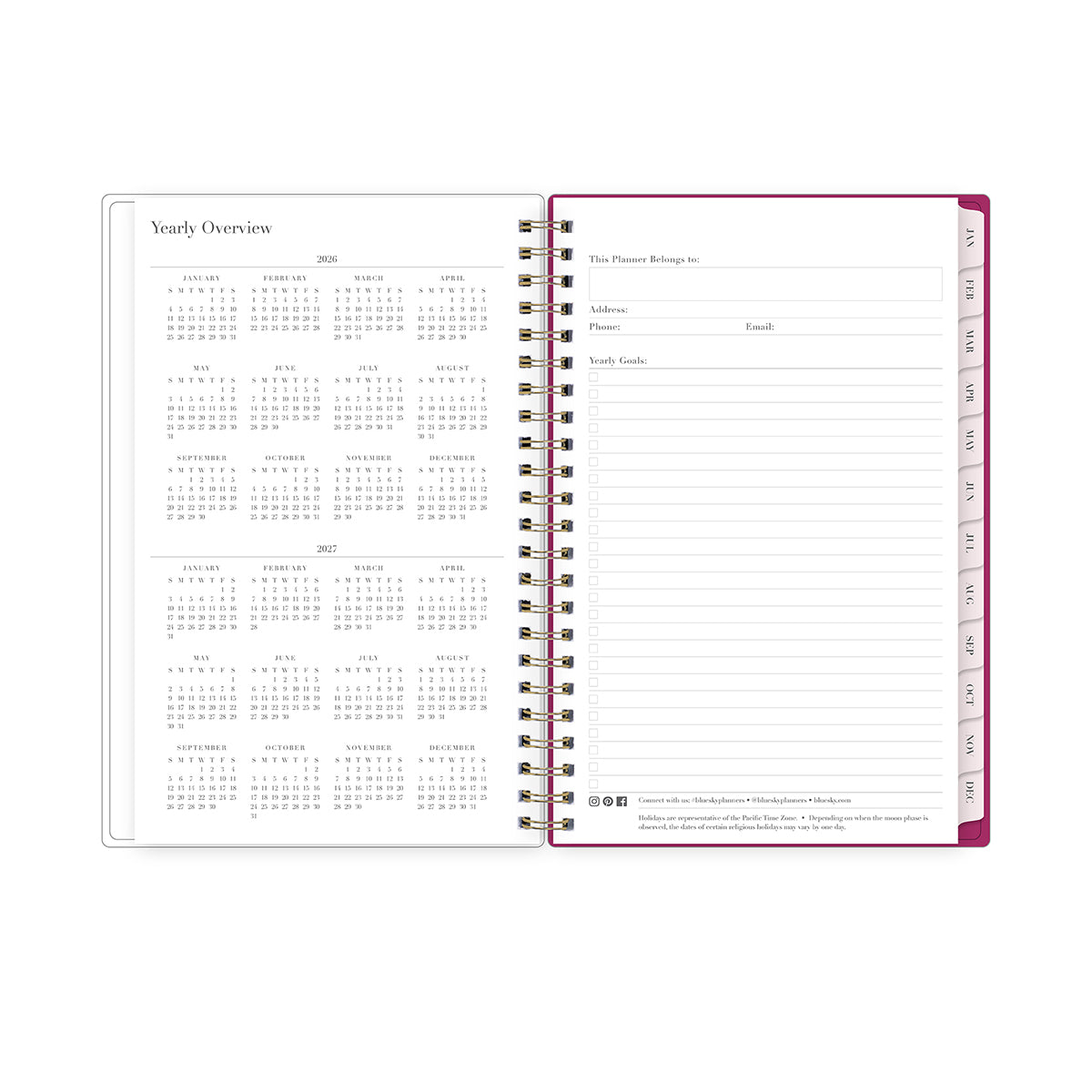 2026 and 2027 reference calendars 