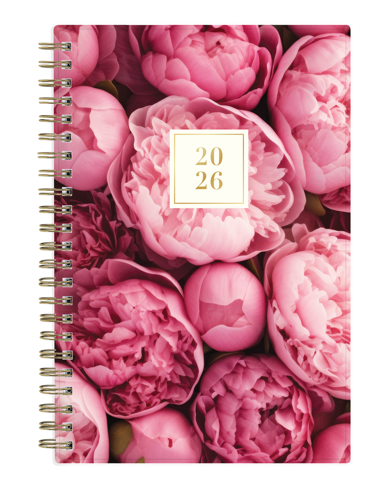 pink rose floral front cover for 2026 in 5x8 size