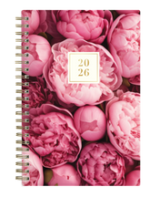 pink rose floral front cover for 2026 in 5x8 size