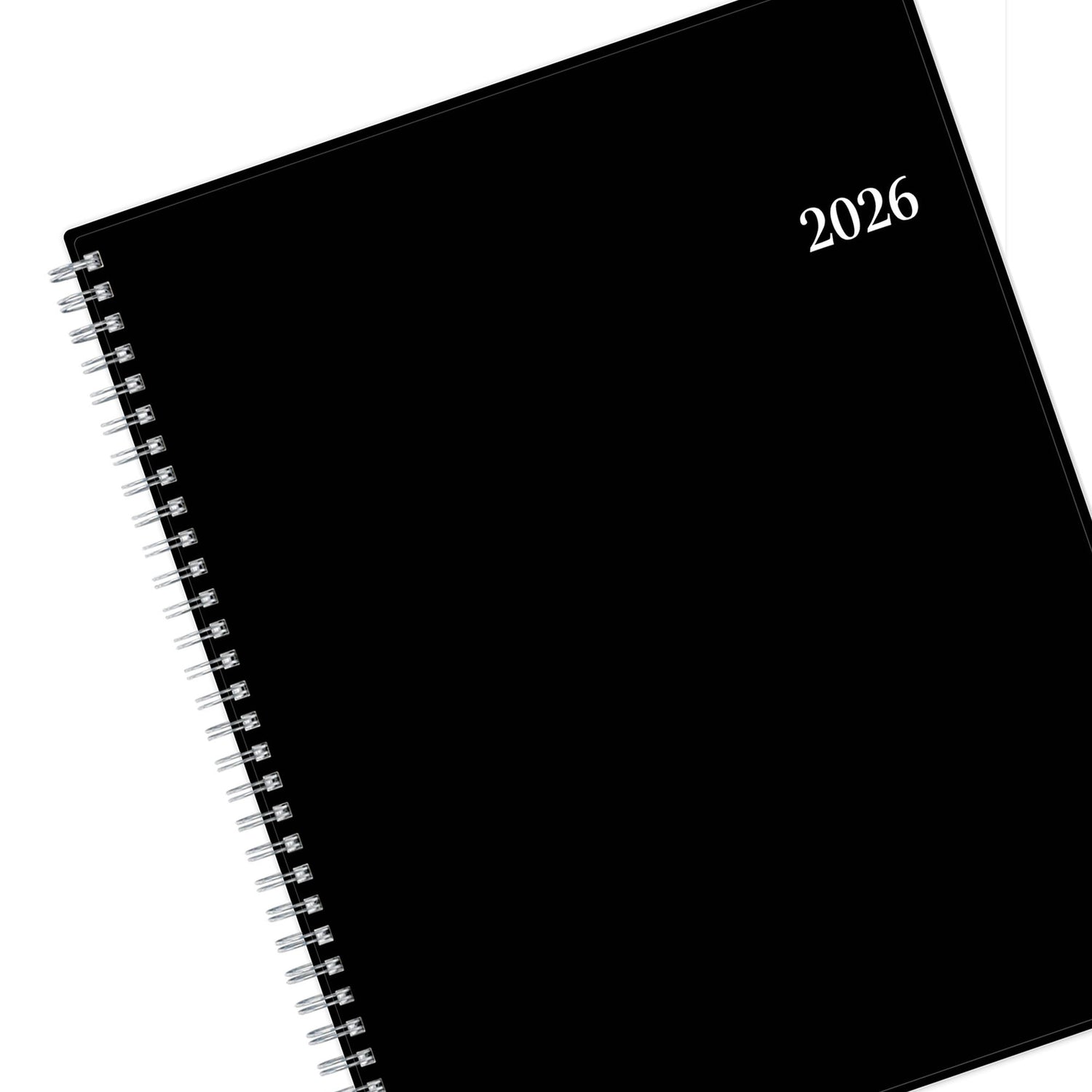 2026 planner featuring black back cover in 8x10 planner notes format weekly