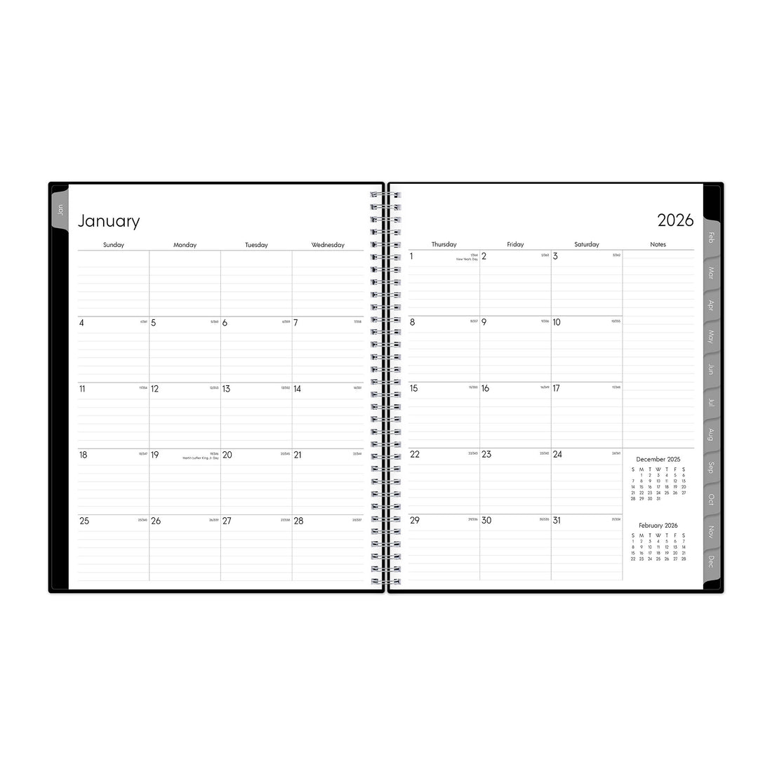 Professional 2026 Weekly Monthly 8.5x11 Planning Calendar