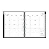 monthly spread featuring lined writing space, and gray tabs. january 2026 - december 2026 8.5x11 size and notes section