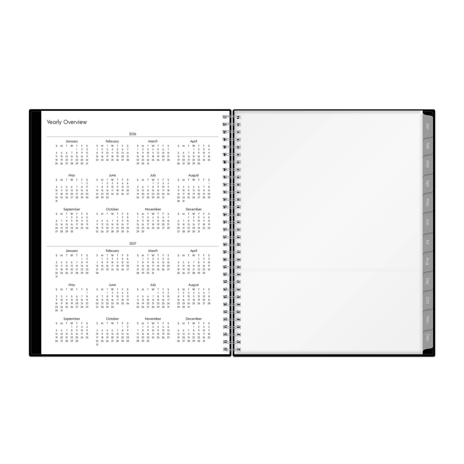 2026 and 2027 yearly overview  and storage pocket