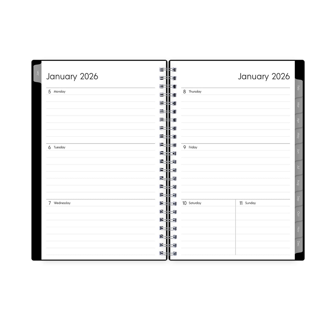 Professional 2026 Weekly Monthly 5x8 Planning Calendar