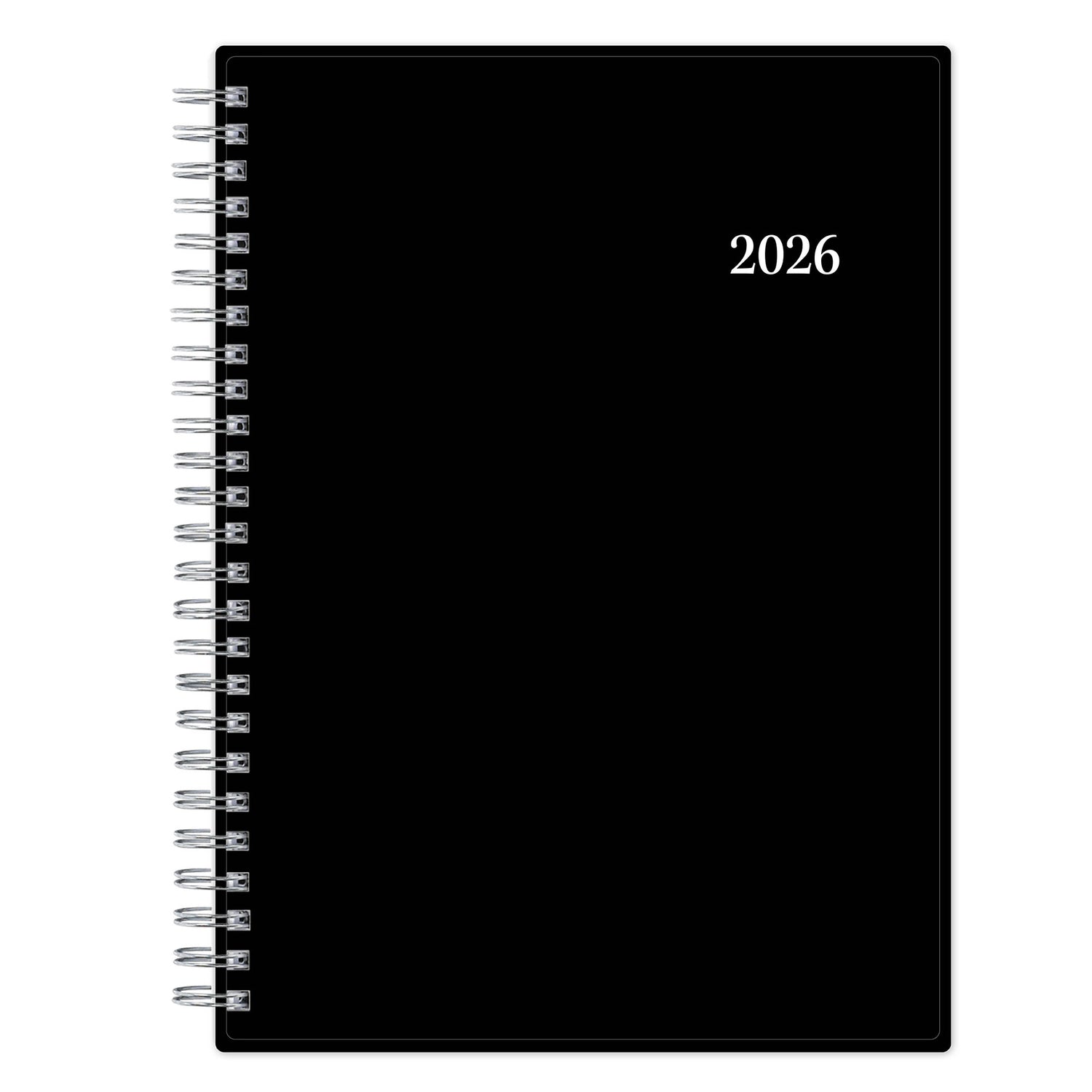 2026 planner featuring black cover in 5.875x8.625 planner notes format