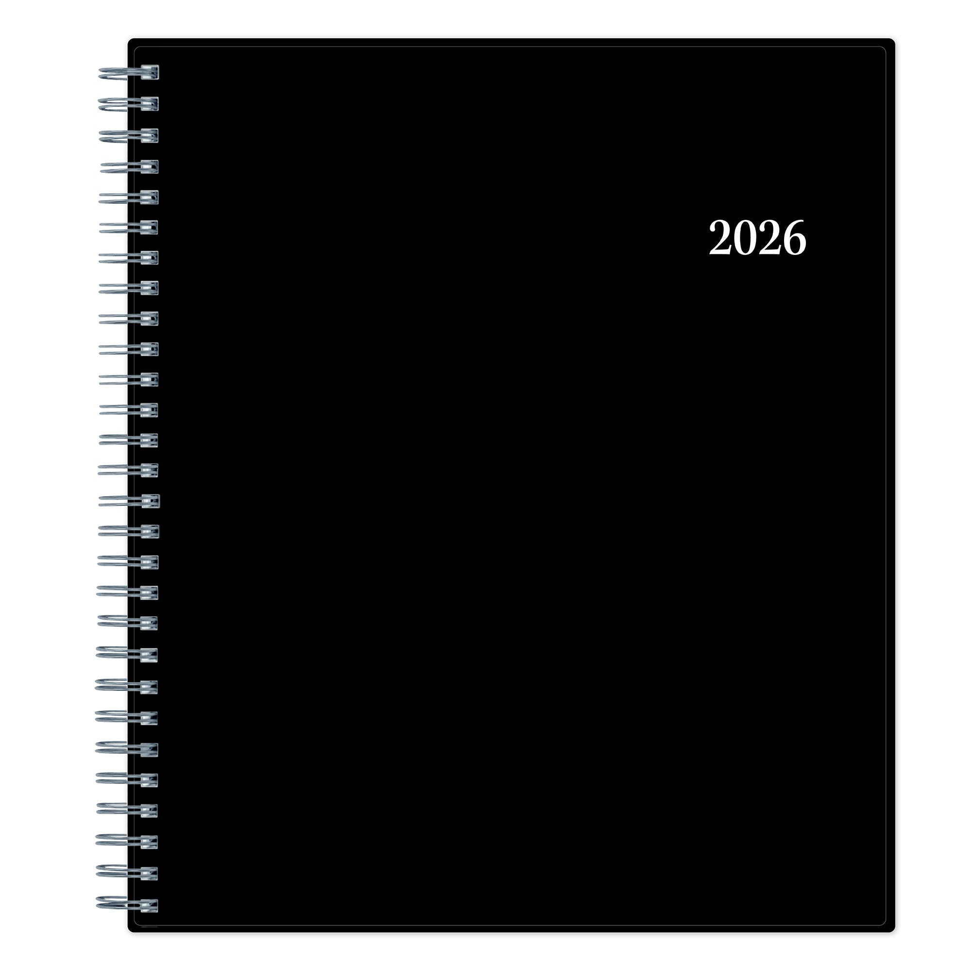 2026 planner featuring black back cover in 8x10 planner notes format weekly