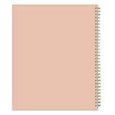 blush back cover on this weekly planner with a spiral binding on a white background
