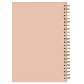 Blush pink notebook with gold spiral binding on a white background 5x8 size planner