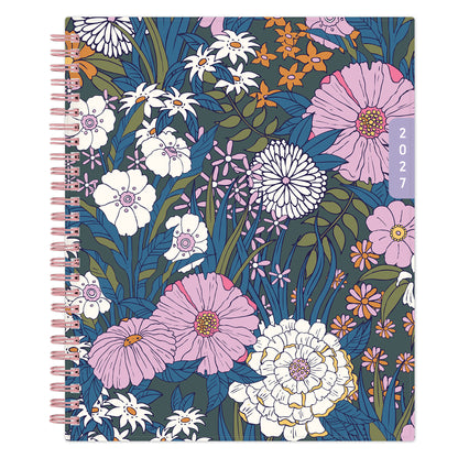 floral front cover on this 7x9 planner dated january 2027 - december 2027