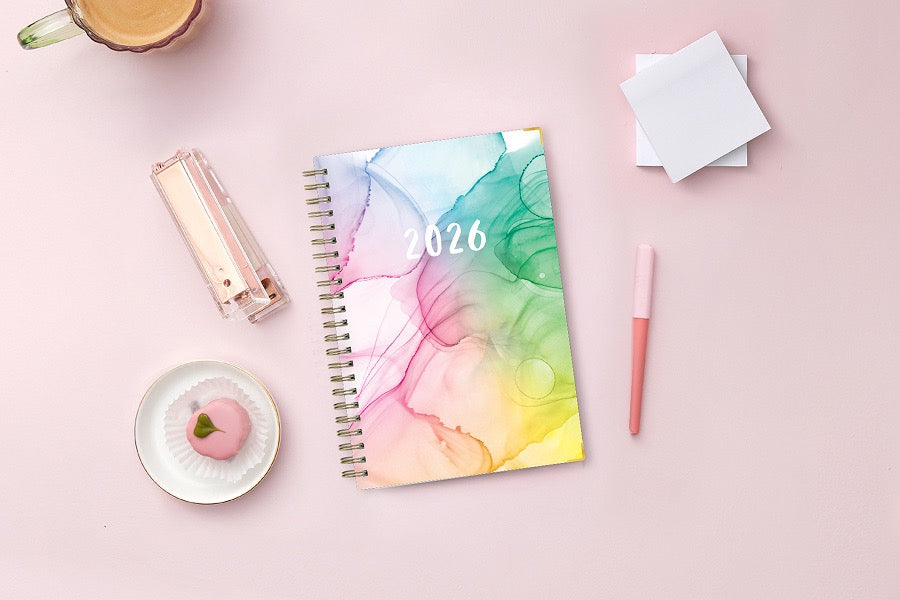 Rainbow Ink 2026 Weekly Monthly 5x8 Planning Calendar