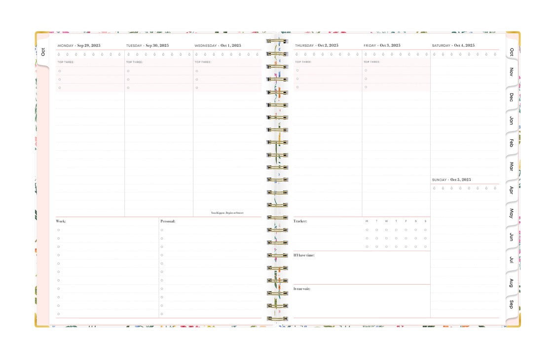 Bloom Daily Planners 2026 Planner (January - December) Calendar Year Organizer - 5.5" X 8.25" - Weekly & Monthly Agenda Book With Stickers & Bookmark - Beige Bouquet