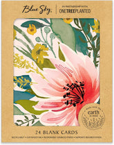 24 pack of blank note cards with floral front cover and pattern