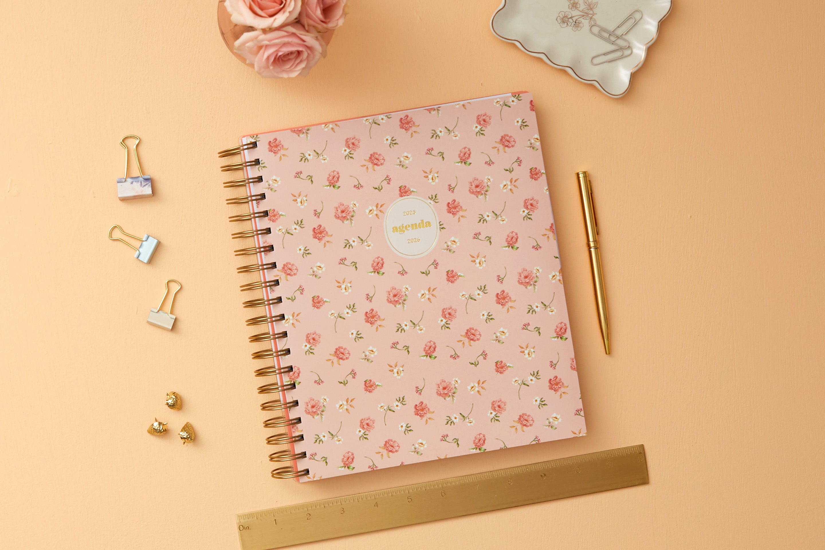 rosie front cover on this 2025-2026 daily planner in 8x10 size