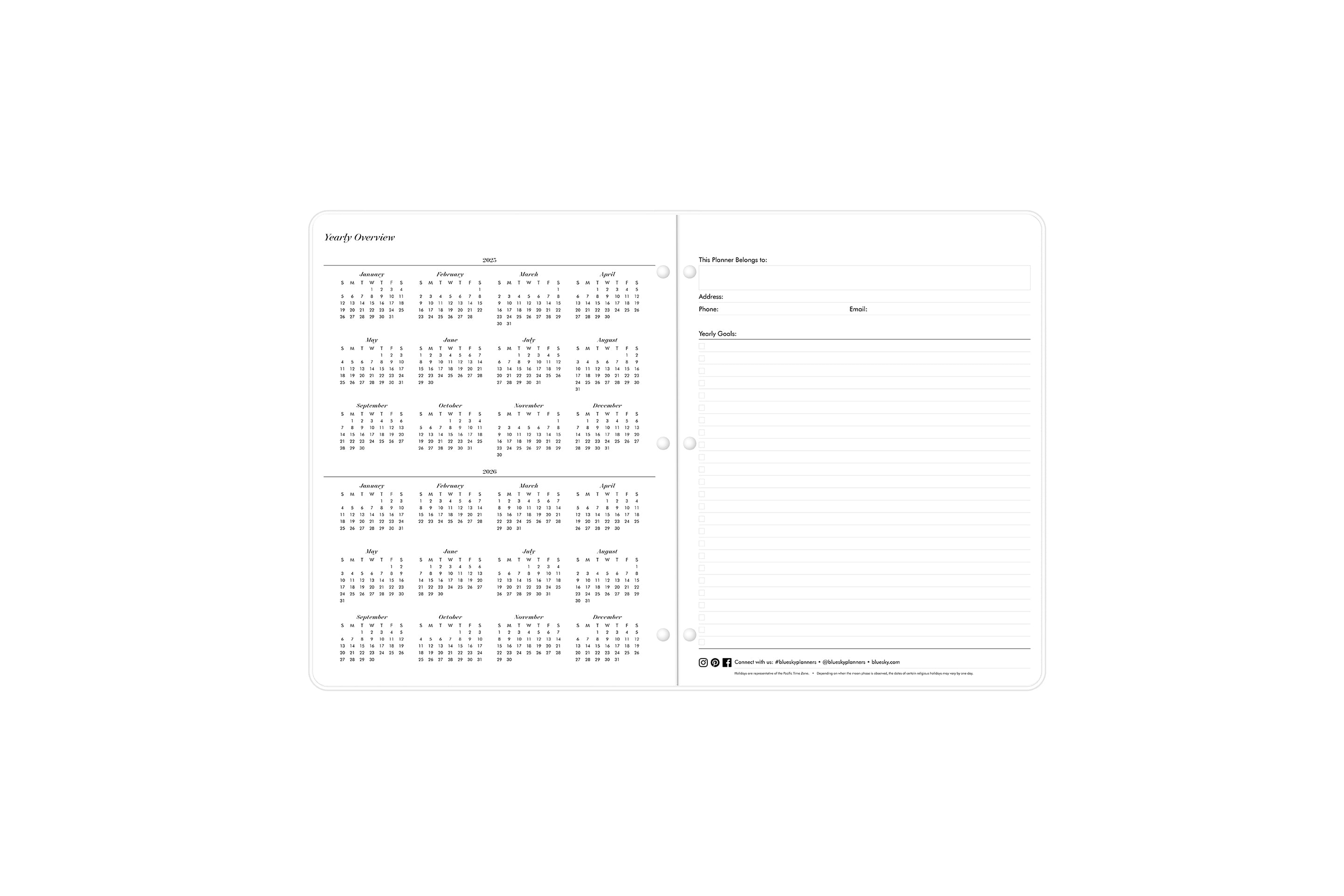 2025-2026 reference calendar with ownership information