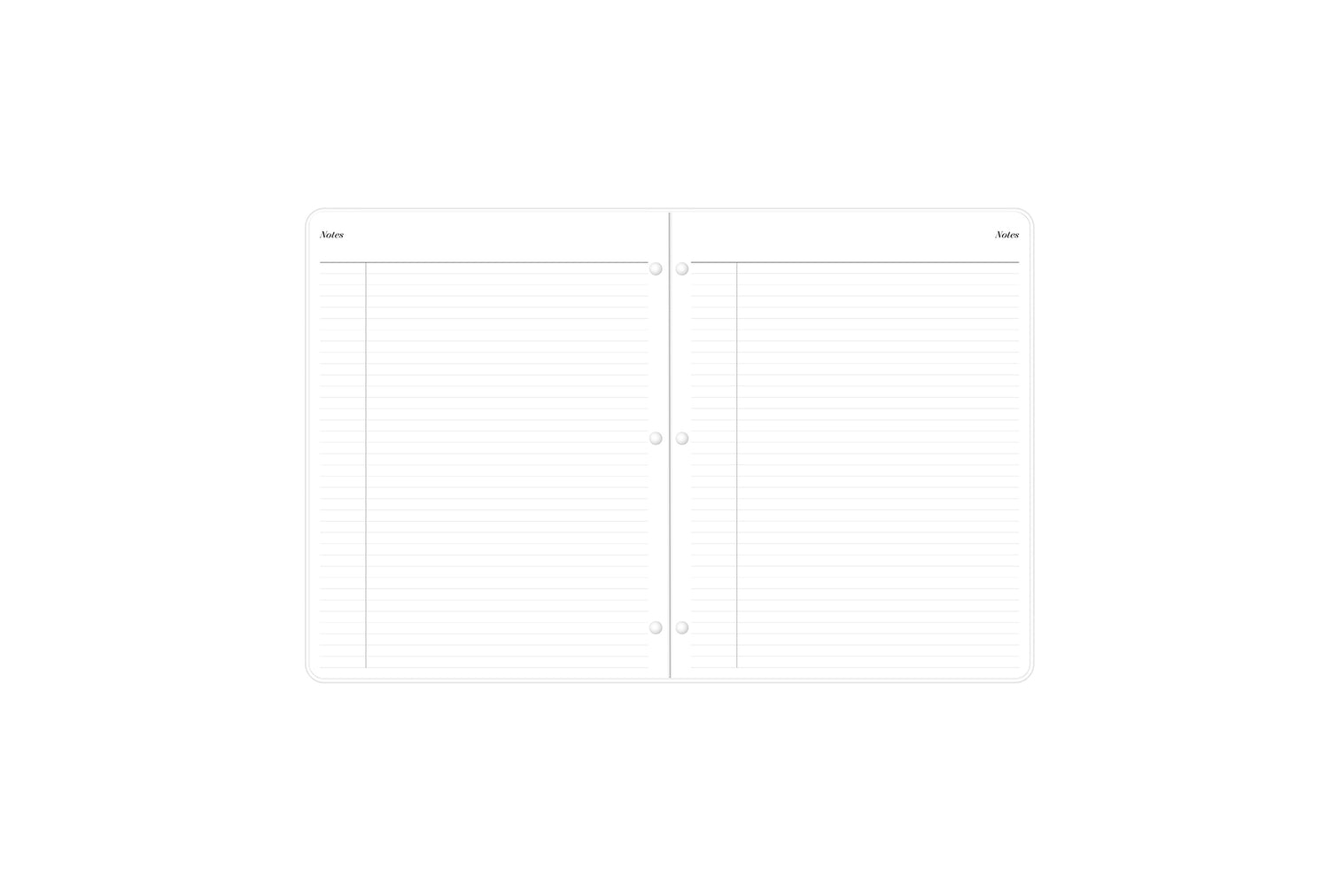 lined notes pages on this 8.5x11 monthly planner