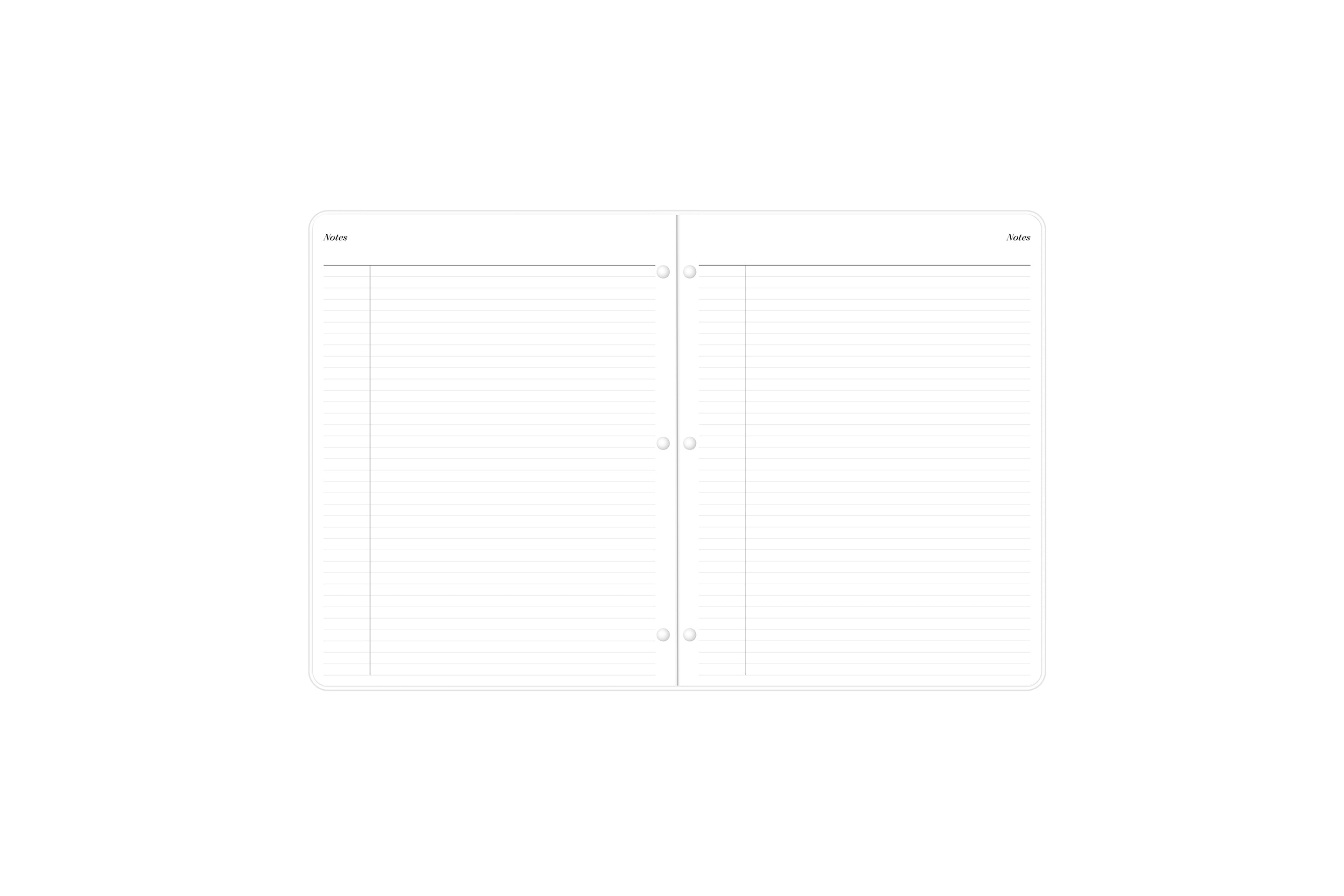 lined notes pages on this 8.5x11 monthly planner