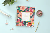 8x10 daily academic planner with floral front cover