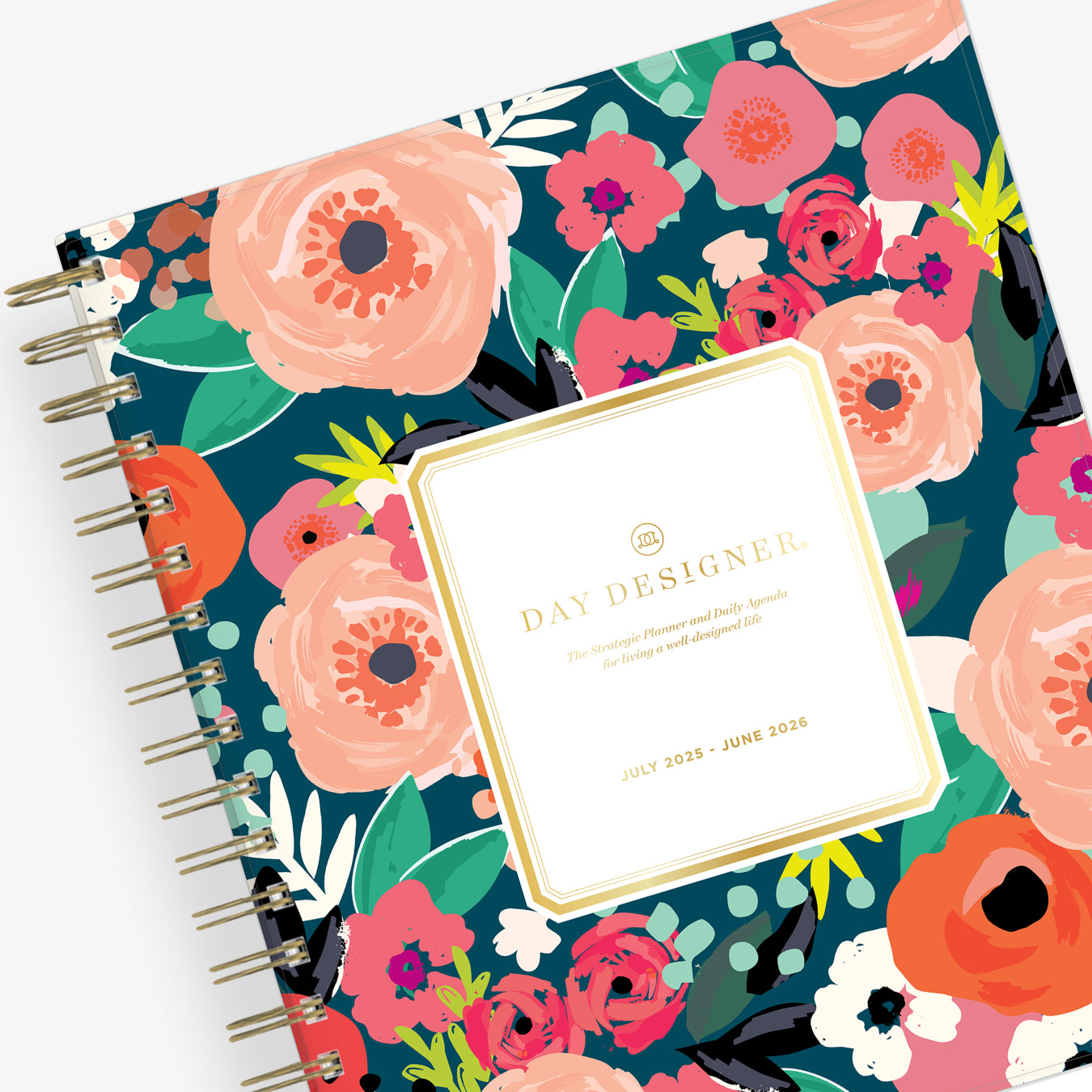 8x10 daily academic planner with floral front cover