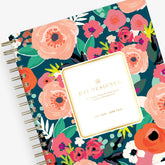 8x10 daily academic planner with floral front cover